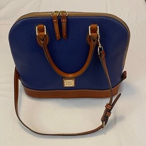 Dooney & Bourke Blue and Brown Satchel